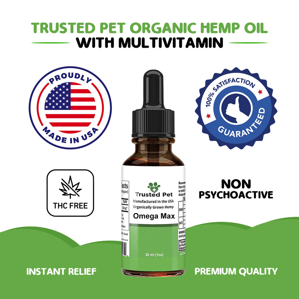 Trusted pet Organic Hemp Oil with Omega